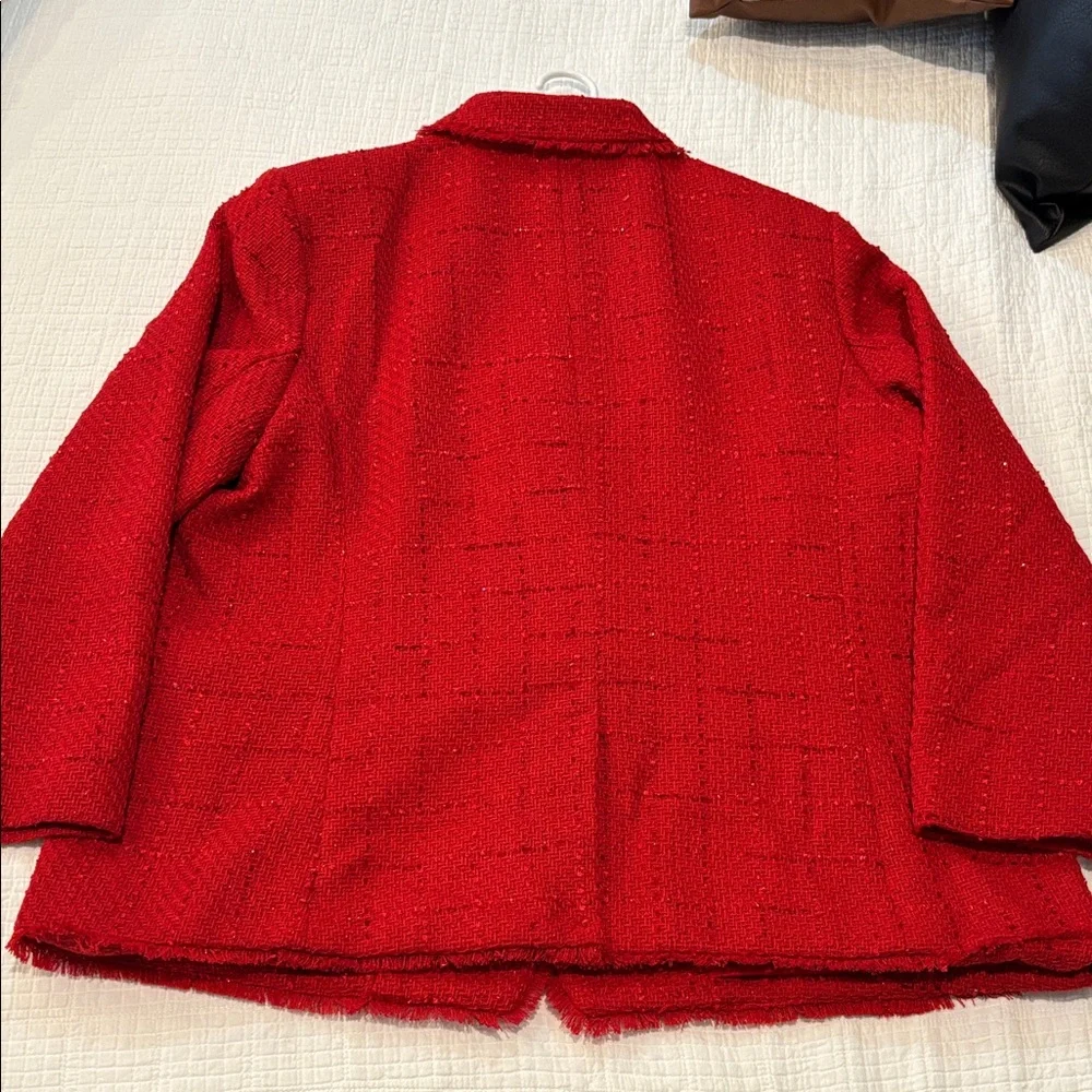 Talbots Red Metallic Tweed Blazer NWT Sz18W - Picture 8 of 10